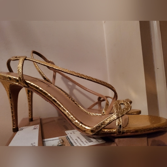 aquazzura snakeskin heels